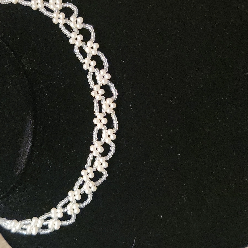 Floral ivory handmade necklace